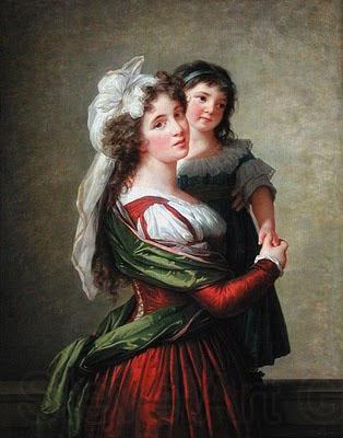 elisabeth vigee-lebrun Madame Rousseau et sa fille. Spain oil painting art